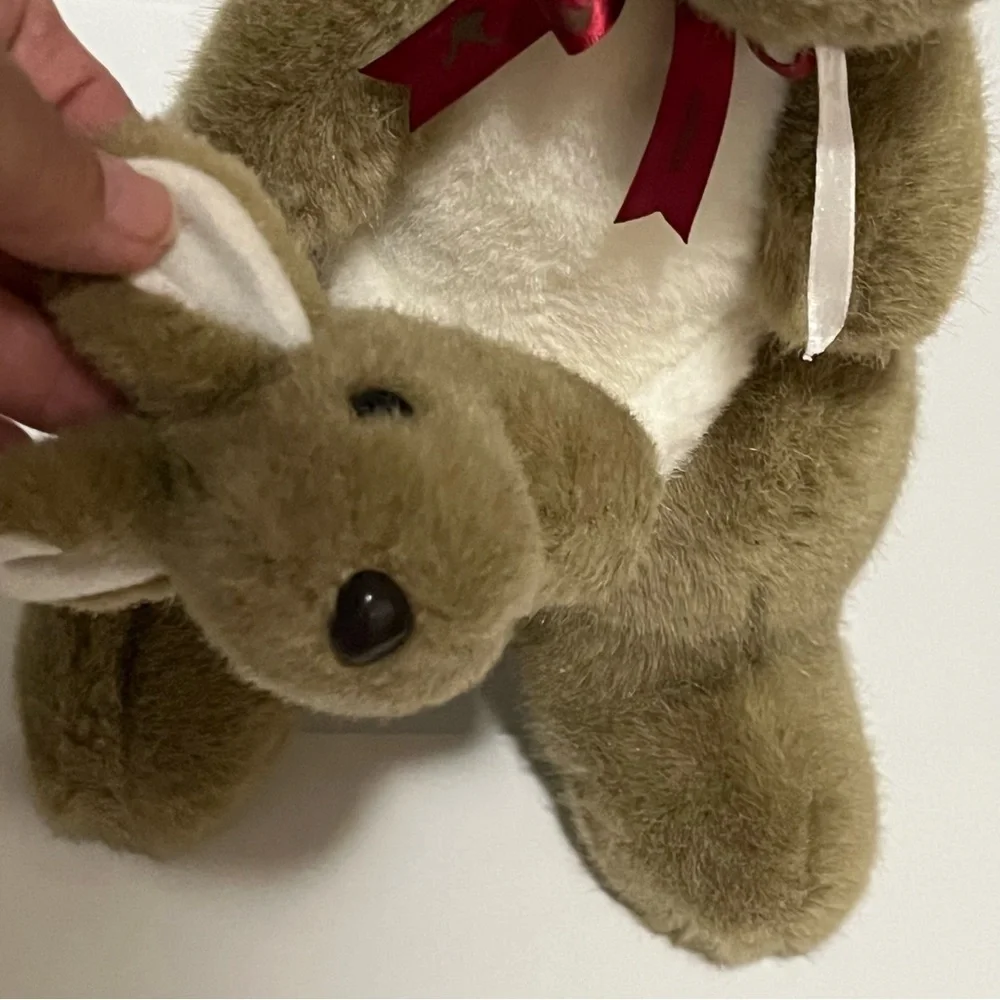 Uni Toys Uniring Australian Kangaroo and‎ Joey Plush Stuffed Holiday Cap 14.5” H